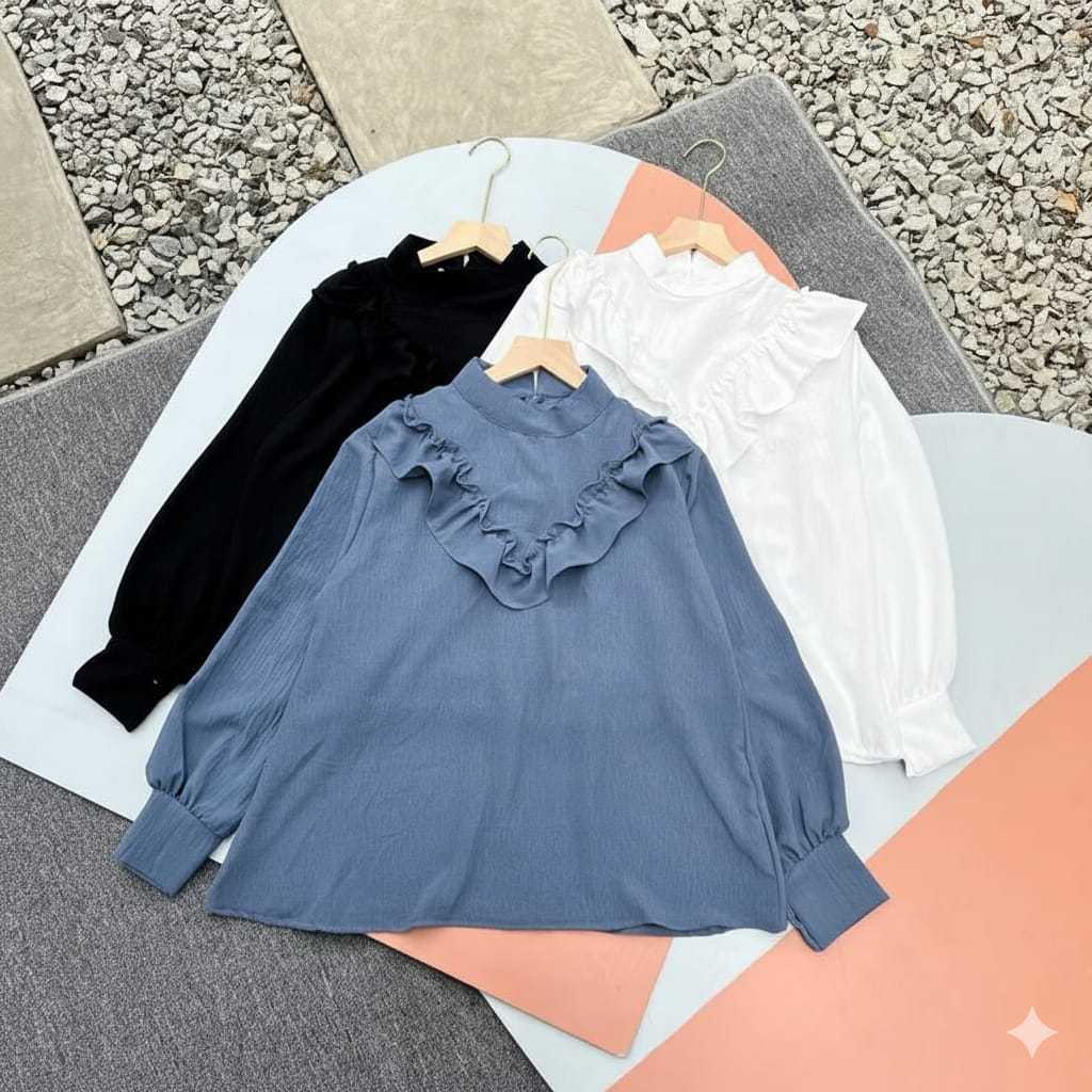 Ruby Blouse - Blouse crinkle - Size S M L XL XXL 3XL 5L - Blouse ruffle - Blouse Jumbo