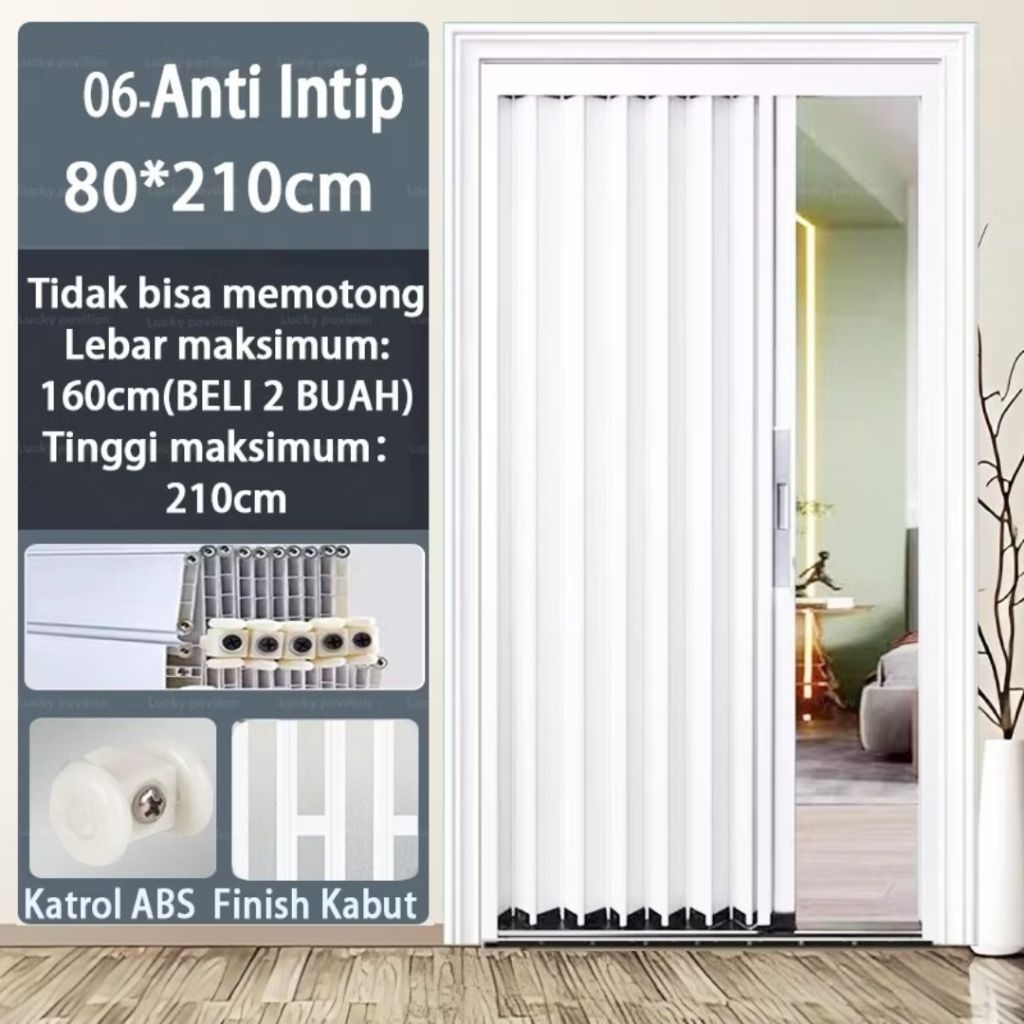 Pintu pembatas pvc folding sleding UKURAN T210xL80cm