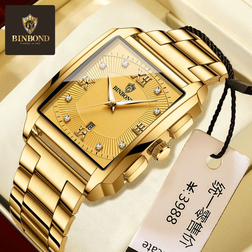 HOKI33 Jam Tangan Pria Binbond C-26 Luxury Stainless Steel Original Watch - Luminous - Calendar - Wa