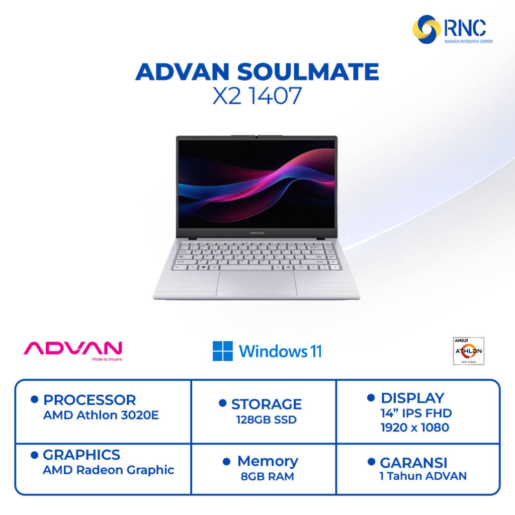ADVAN SOULMATE X2 1407 AMD 3020E 8GB/128GB