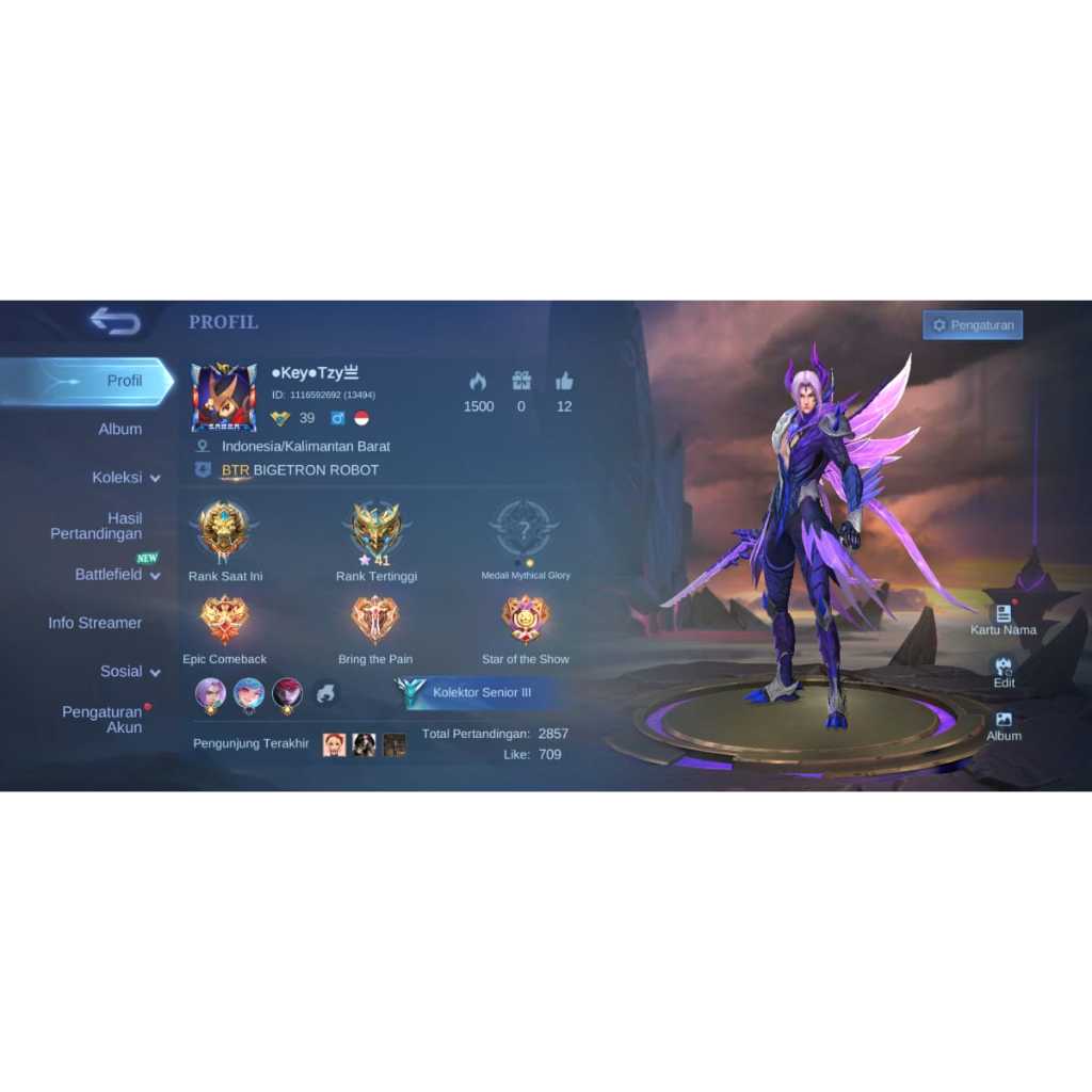 Akun mobile legend  kolektor murah meriah