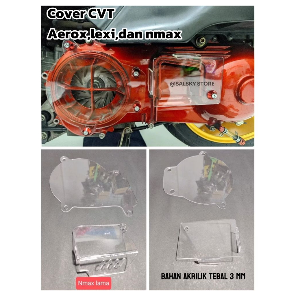 Cover Tutup CVT Lexi Aerox 155 Nmax New nmax Old Bahan Akrilik Tebal 3 Mili - tutup cover cvt lexi b