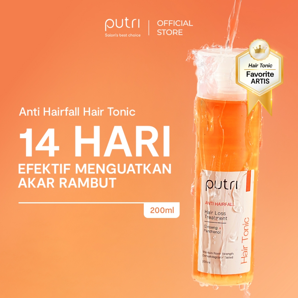Putri Anti Hairfall Hair Tonic 200mL | Anti Rambut Rontok, Hair Loss | Tonik Rambut Wangi Tahan Lama
