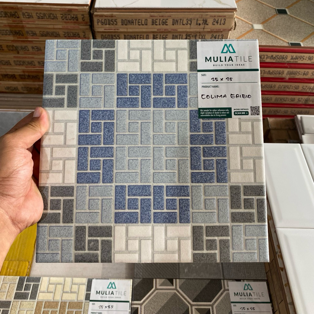 Keramik kamar mandi 25x25 Colima grigio Mulia