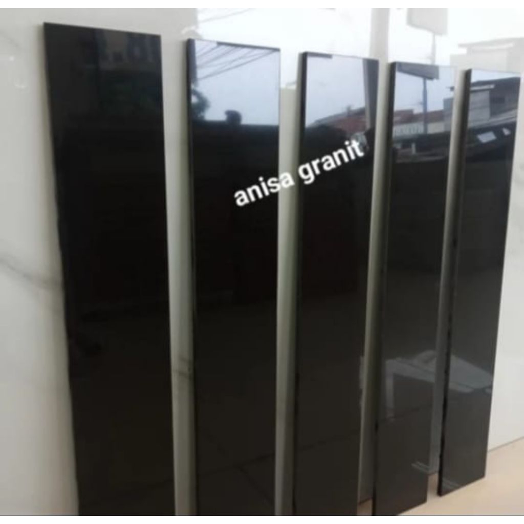 granit list plint 5x60 hitam glossy