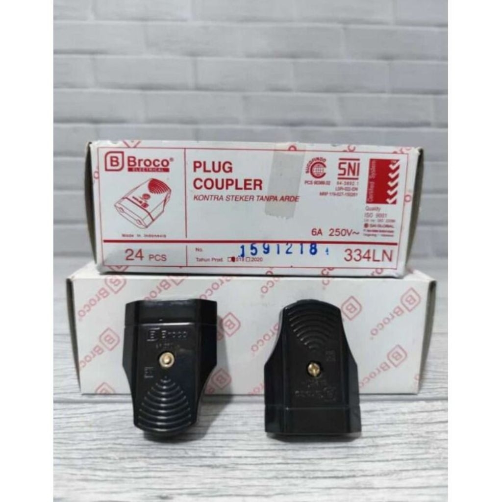 Contra listrik Broco gepeng 334LN - kontra steker hitam female