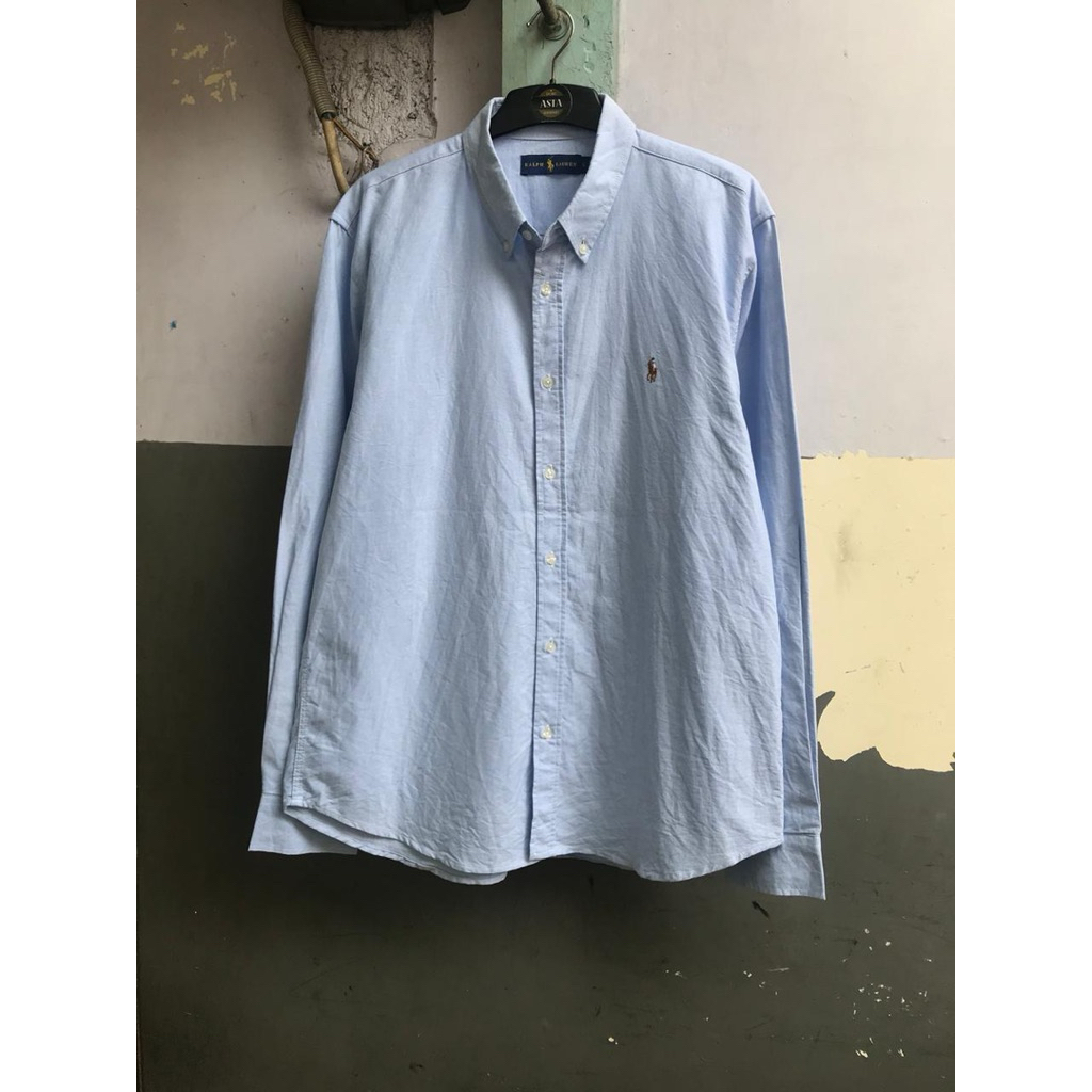 kemeja Ralph Lauren polos lengan panjang preloved size L