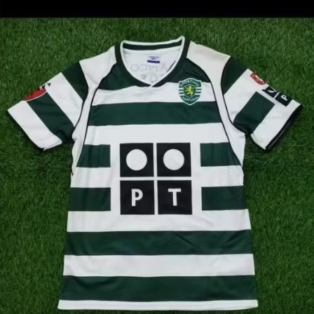 RETRO JERSEY BOLA VINTAGE SPORTING LISBON HOME 2002/2003 GRADE AAA HIGH QUALITY