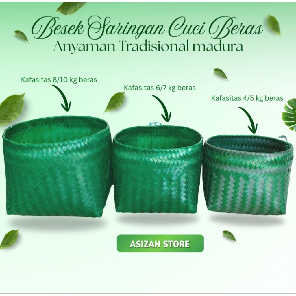 Baskom Saringan Cuci Beras Anyaman Tradisional,besek anyaman plastik mika perlat