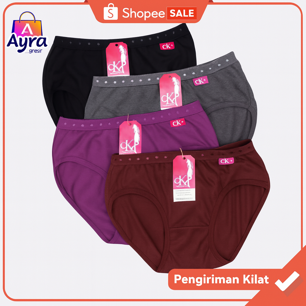 (COD) Promo 12 PCS Celana Dalem Wanita Katun Import / Celana Dalam Wanita Murah / Celana Dalam Wanit