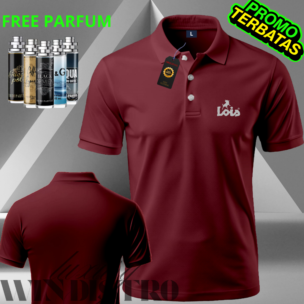 Kaos Pendek kerah Lois Texs gold/silver T-Shirt lacos Pria & Wanita Unisex / Kaos polo Lois