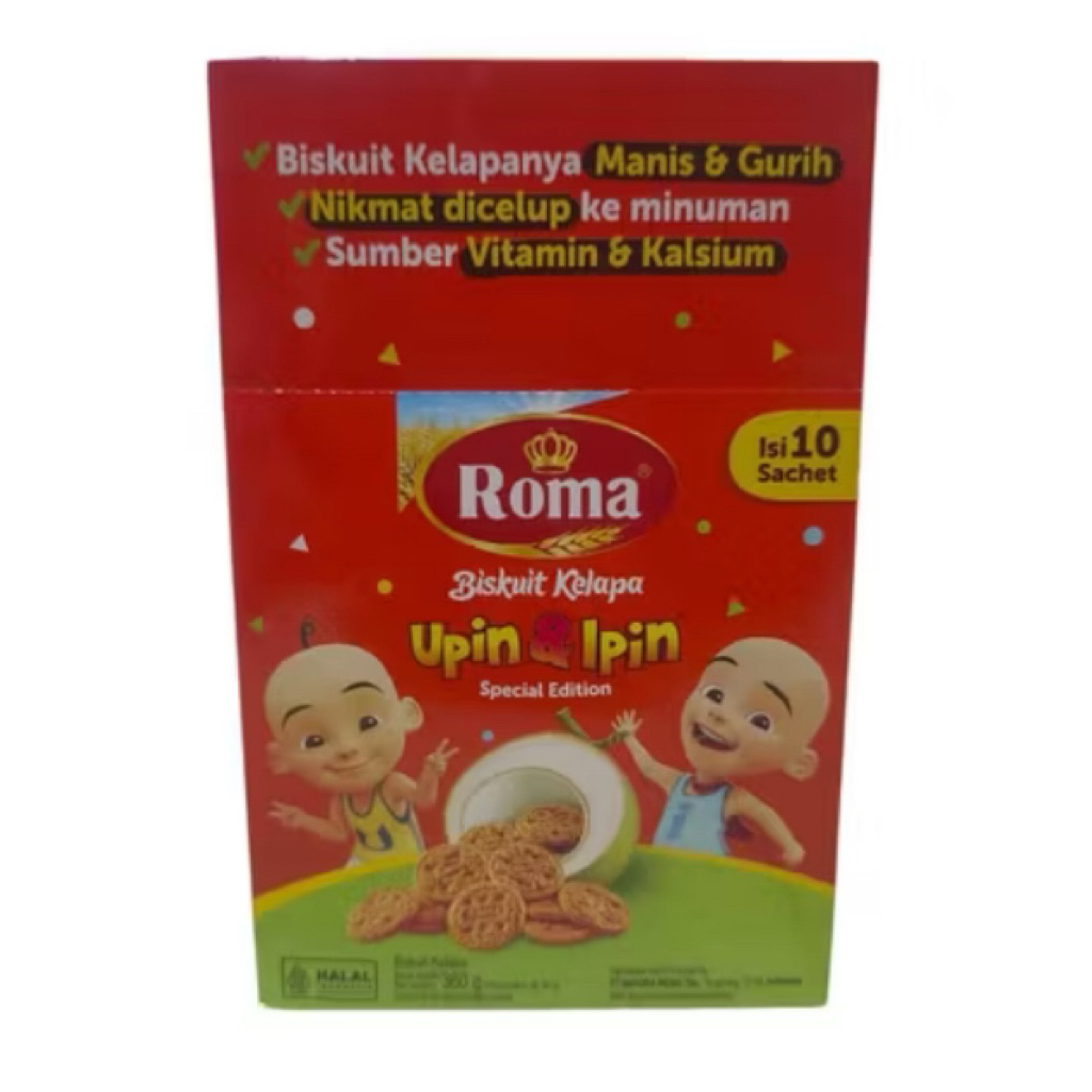 Roma kelapa upin ipin 1pack isi 10sachet|Roma biskuit kelapa upin ipin