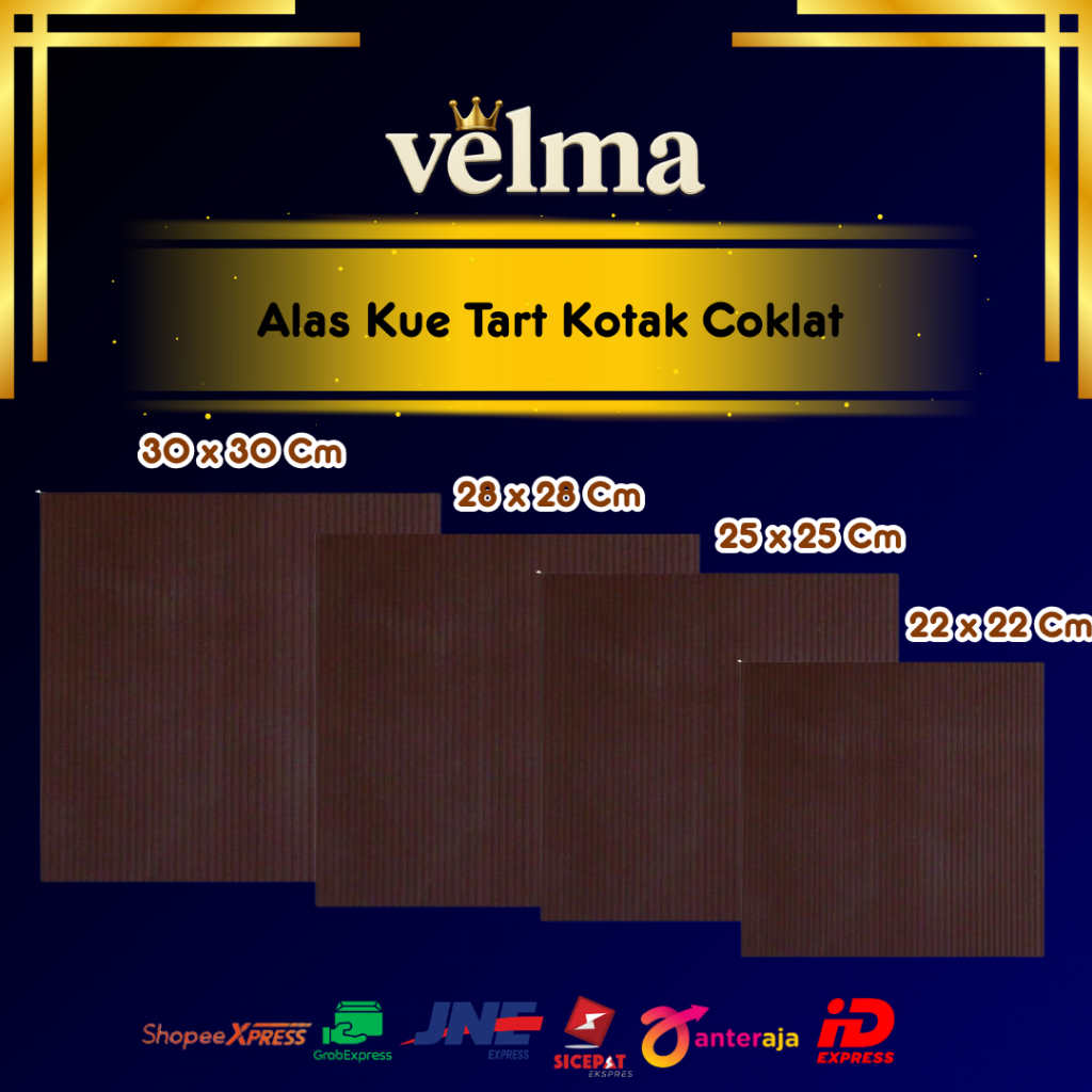 Alas Kue Tart Kotak Coklat