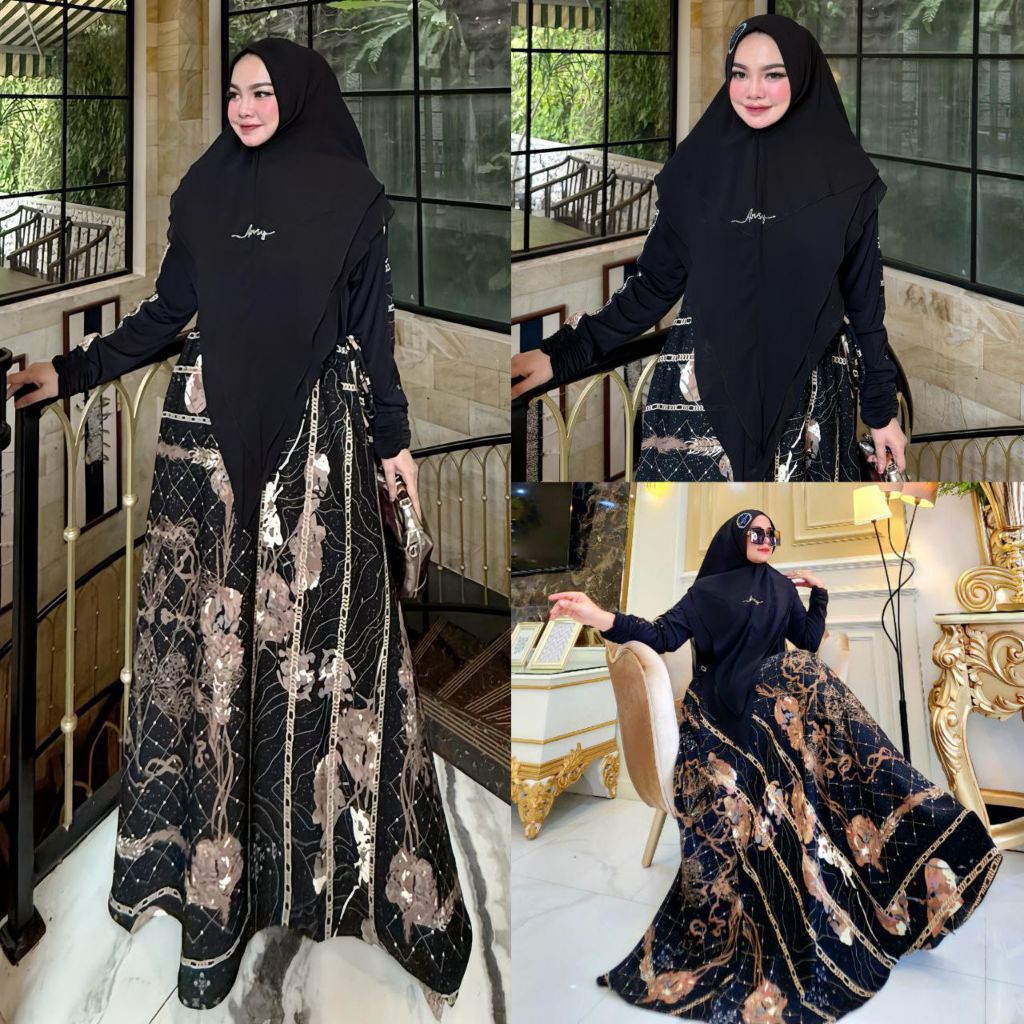 SHABIRA SAHARA SYAR'I BY ARSY HIJAB SET SYARI GAMIS SYARI GAMIS PENGAJIAN