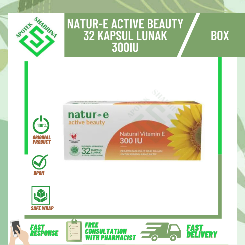 NATUR -E active 300IU / NATURE / NATUR / 32KAPSUL / BOX / memelihara kesehatan kulit / melindungi da