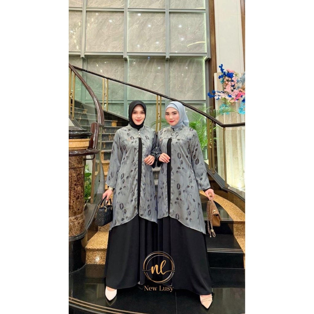 SHELLA Dress-New Lusy-Gamis Terbaru-Gamis Abaya-Gamis Lebaran-Gamis Mewah