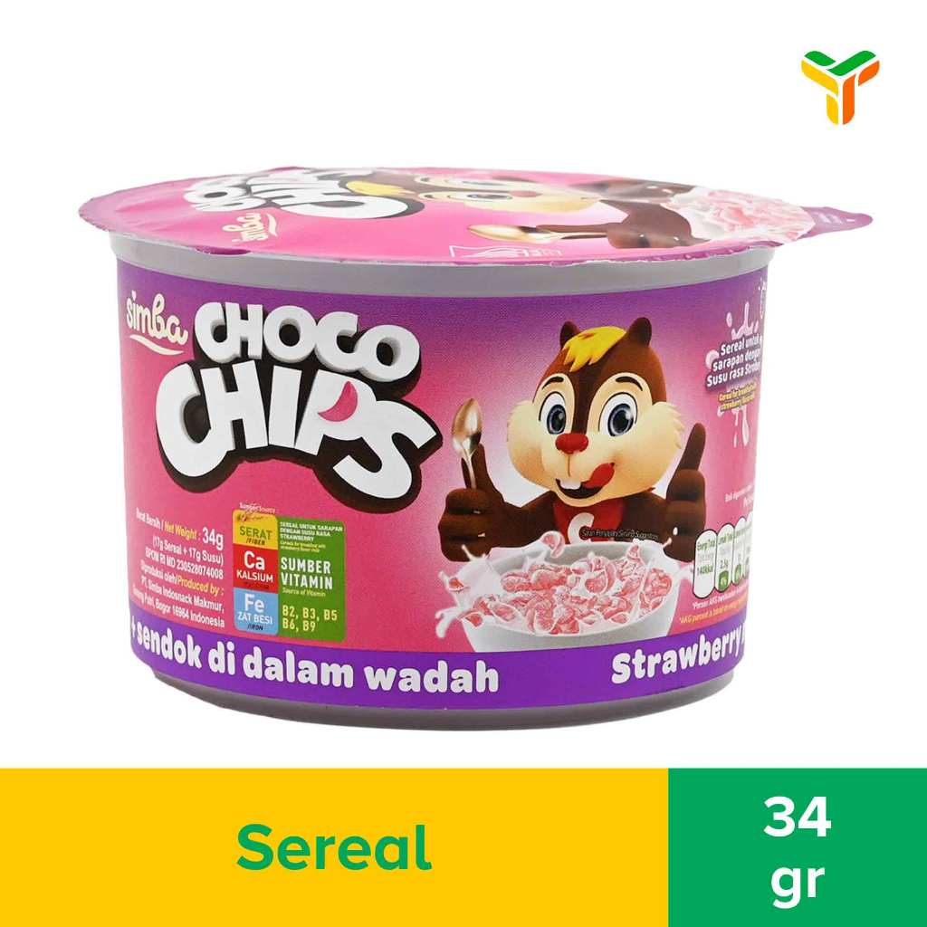 Simba Cup Choco Chips Strawberry 34 Gram