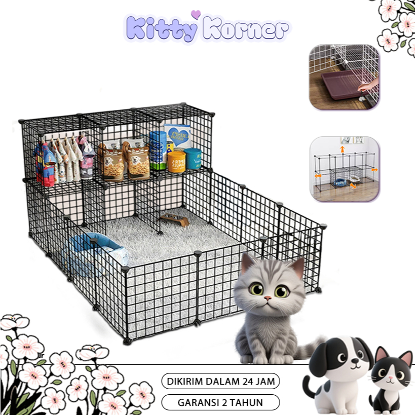 Kandang Kucing Tingkat Pagar Kucing Tinggi Kandang Kucing Kandang Hewan