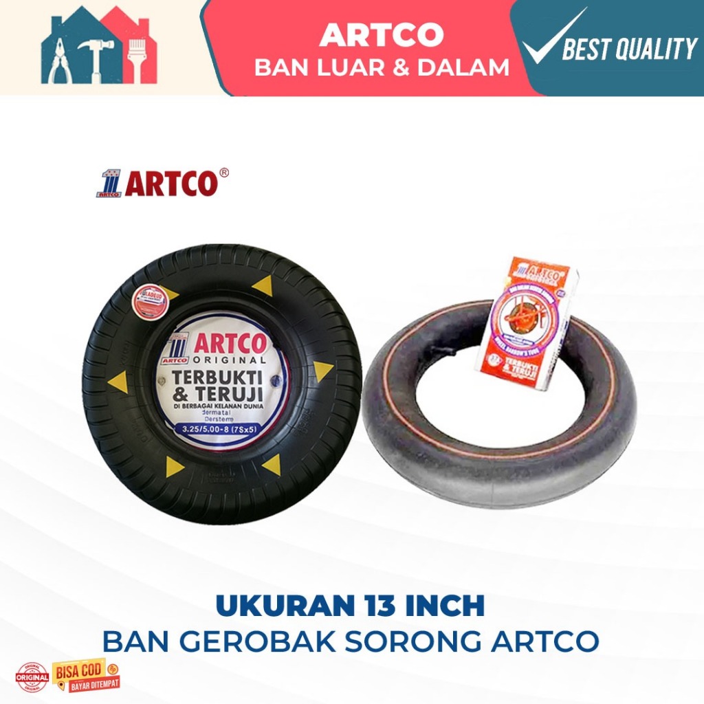 ARTCO Ban Luar dan Ban Dalam Gerobak Sorong Ukuran 13 Inch