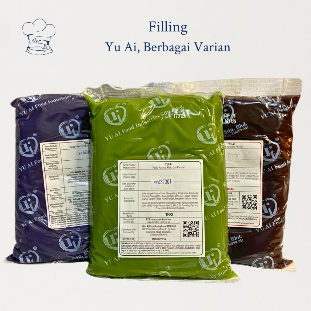 YU AI Red Bean 1Kg || YU AI Pandan Filling 1kg
