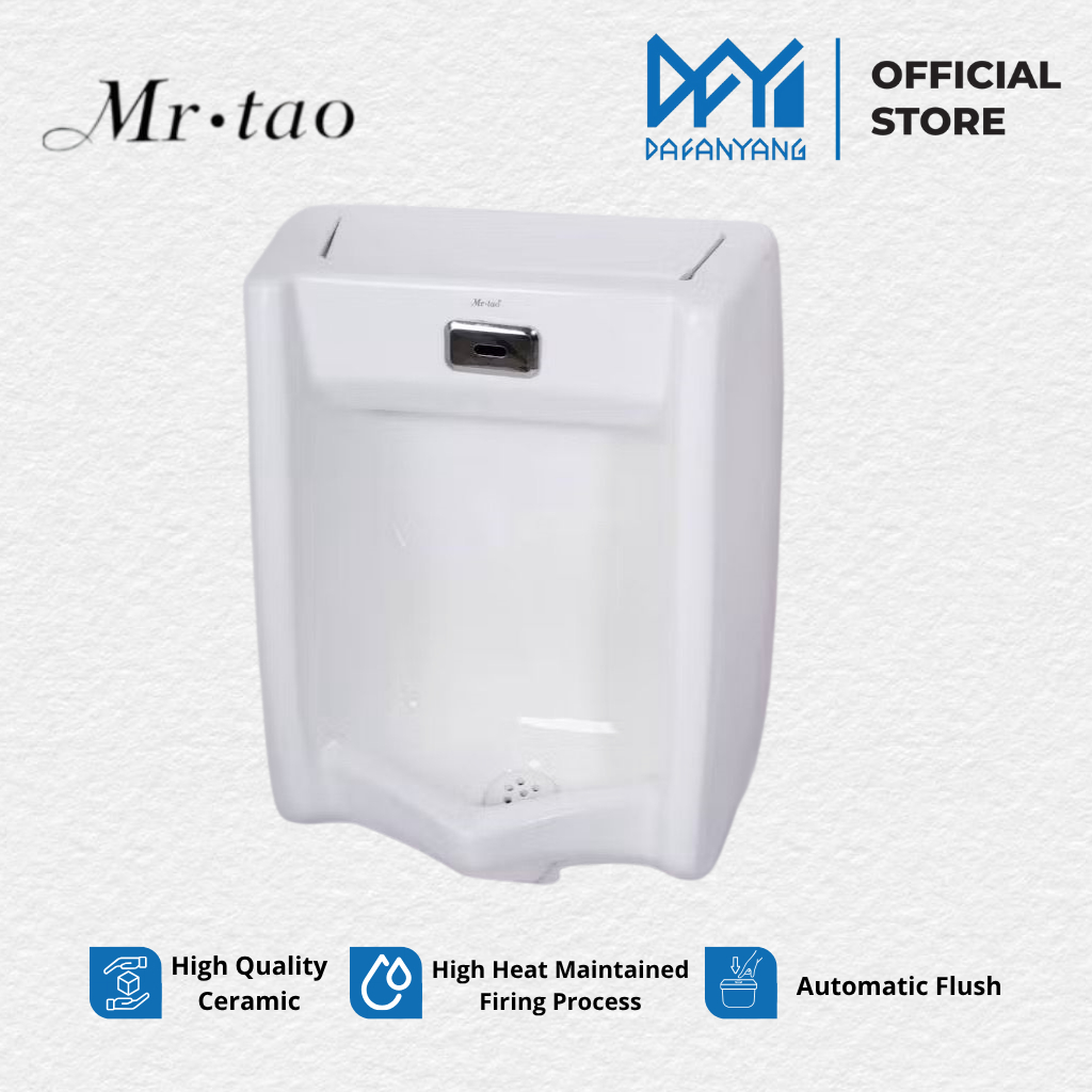 DAFANYANG Urinal Kotak | Mr.Tao Sensor Flush Otomatis Set | Urinoir Toilet Pria Dinding Bahan Kerami