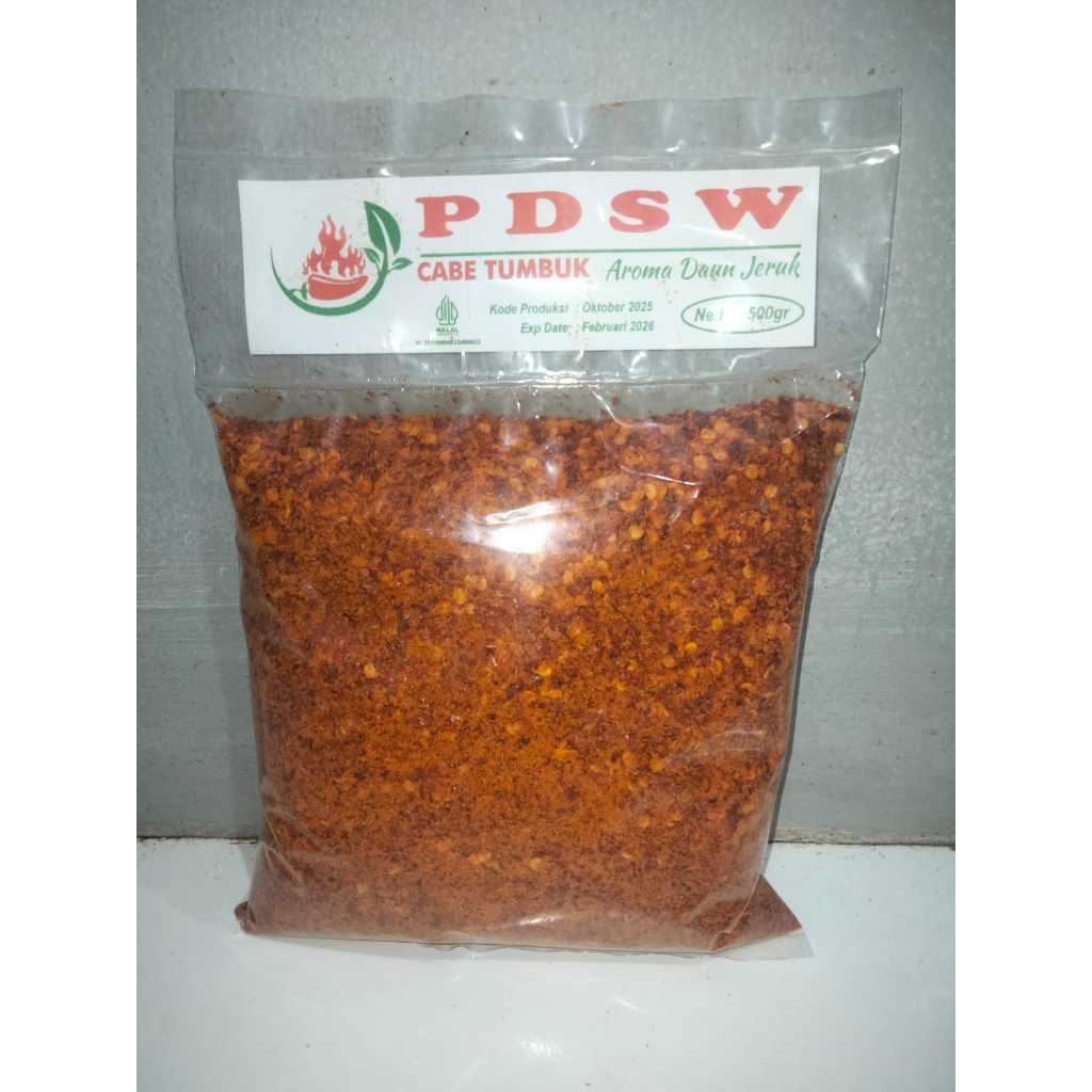 CABE BUBUK KASAR AROMA DAUN JERUK 1 KG/ Cabe Giling Kasar Daun Jeruk