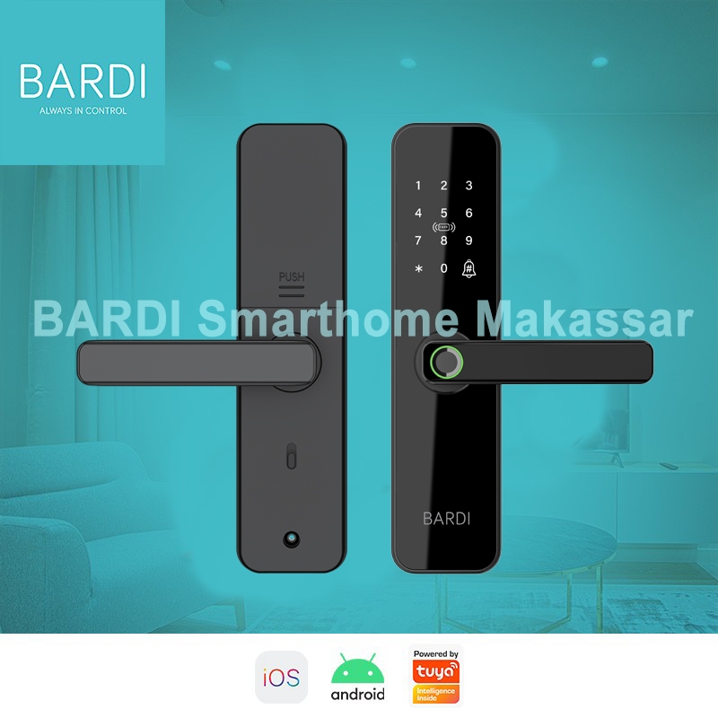 BARDI Smart Door Lock Z01 Handle Gagang Kunci Pintu Fingerprint Card RFID Digital Smart Home Rumah O