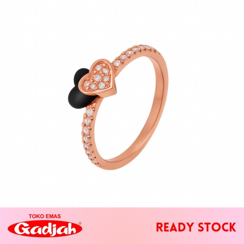 Cincin Emas Waru Mata Putih Variasi Cat Hitam - Toko Emas Gadjah