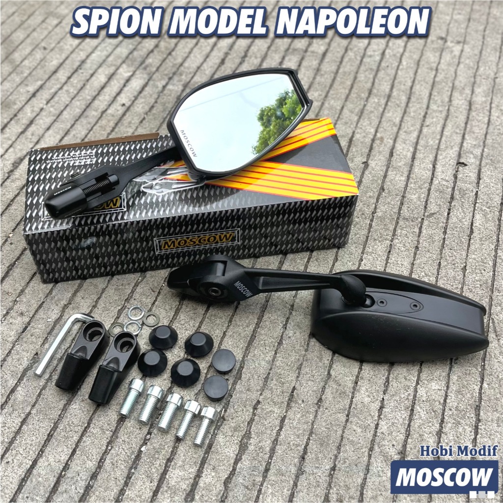Spion H3569 Batman Napoleon Sepasang Kaca bening Datar MOSCOW ORIGINAL PREMIUM Nmax X-Max PCX Vario 