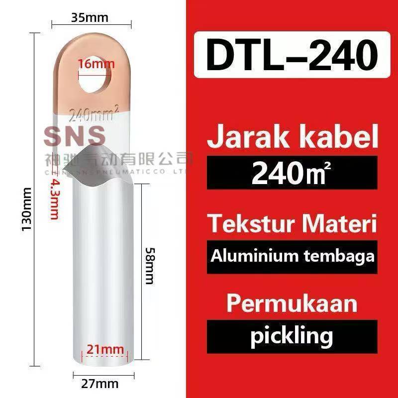 skun kabel DTL-240mm tembaga