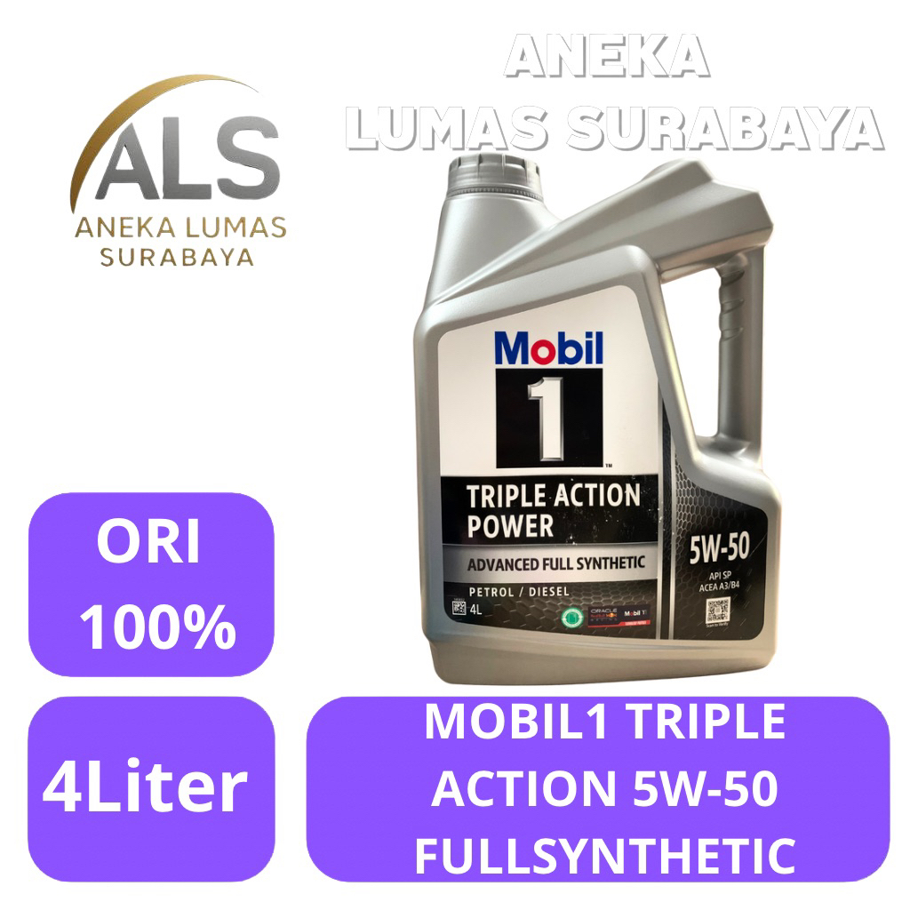 Mobil1 Triple Action Power 5W-50 Fullsynthetic 4L / Oli Mesin Mobil 1 5W-50