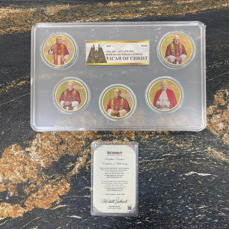 Medal Cooper Coin Gold Platted - Pope Rome