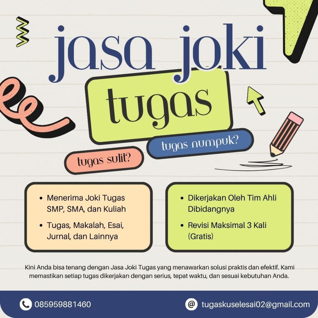 Jasa Joki Tugas | Tugas Sekolah dan Kuliah | DLL