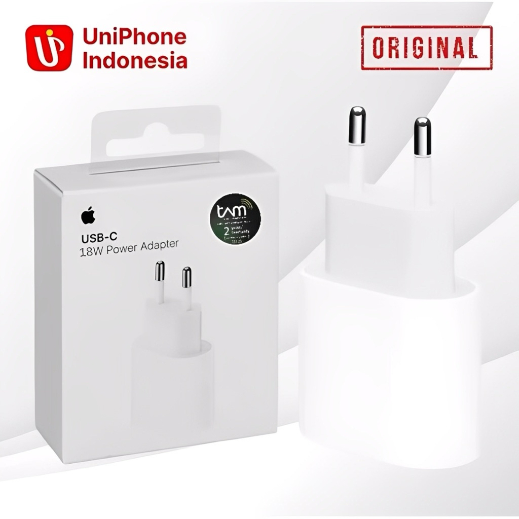 Kepala Charger Adapter iPhone 18W USB-C Power Adapter for iPhone Garansi - 12 Mini / 12 / 12 Pro / 1