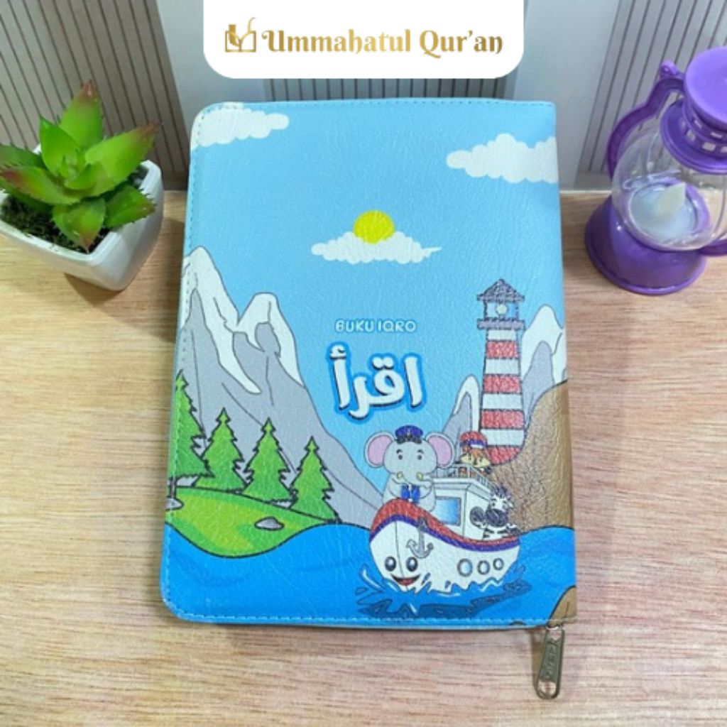 Iqro Kaleb Fullcolor Jilid Lengkap 1-6 Sampul Resleting Isi Iqro Warna Desain Lucu Untuk Anak