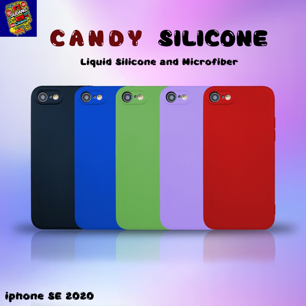 [ CUCI GUDANG ] Case Hp Iphone SE 2020 Candy Case Softcase MICROFIBER Casing
