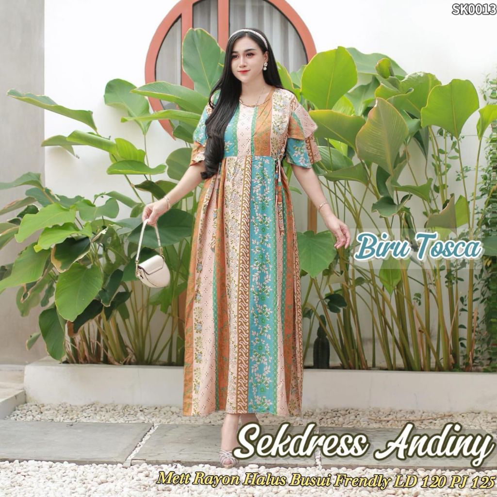 Sekdress Andini Daster Bali Jumbo LD 120cm Baju Wanita Kekinian Busui friendly