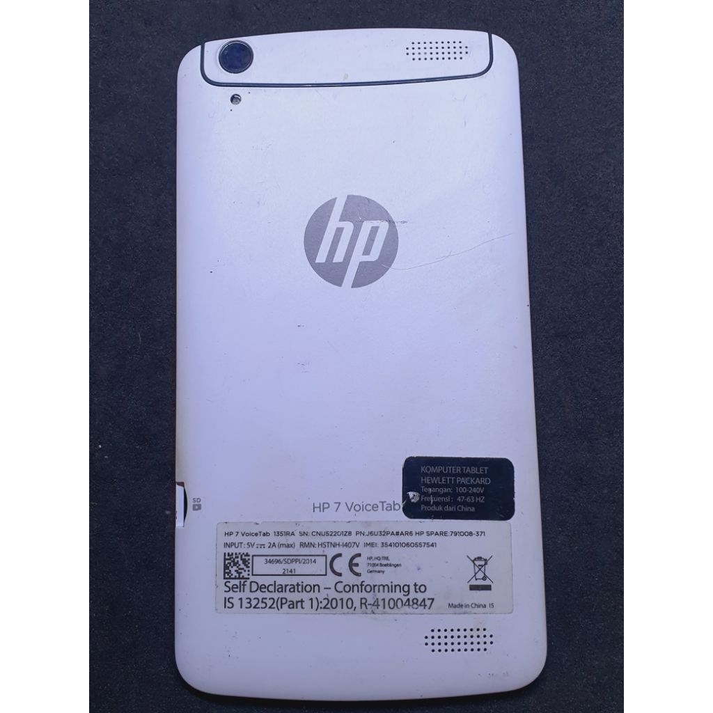 Backdor 1Set Tab HP 7 VoiceTab Putih Cabutan Original