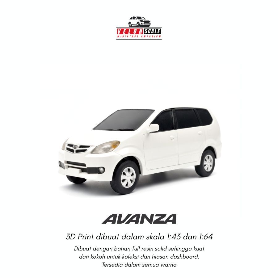 VELONSCALE | Diecast Miniatur 3D Print Toyota Avanza Old Skala 1:43 Full Custom + Plat Nomor