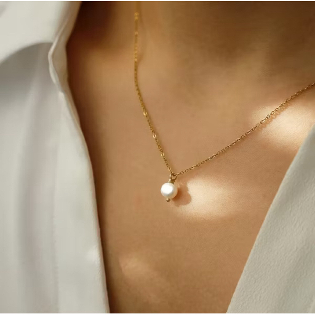 Kalung rantai mutiara air tawar asli lombok Perhiasan Aksesoris Kalung mutiara air tawar asli lombok