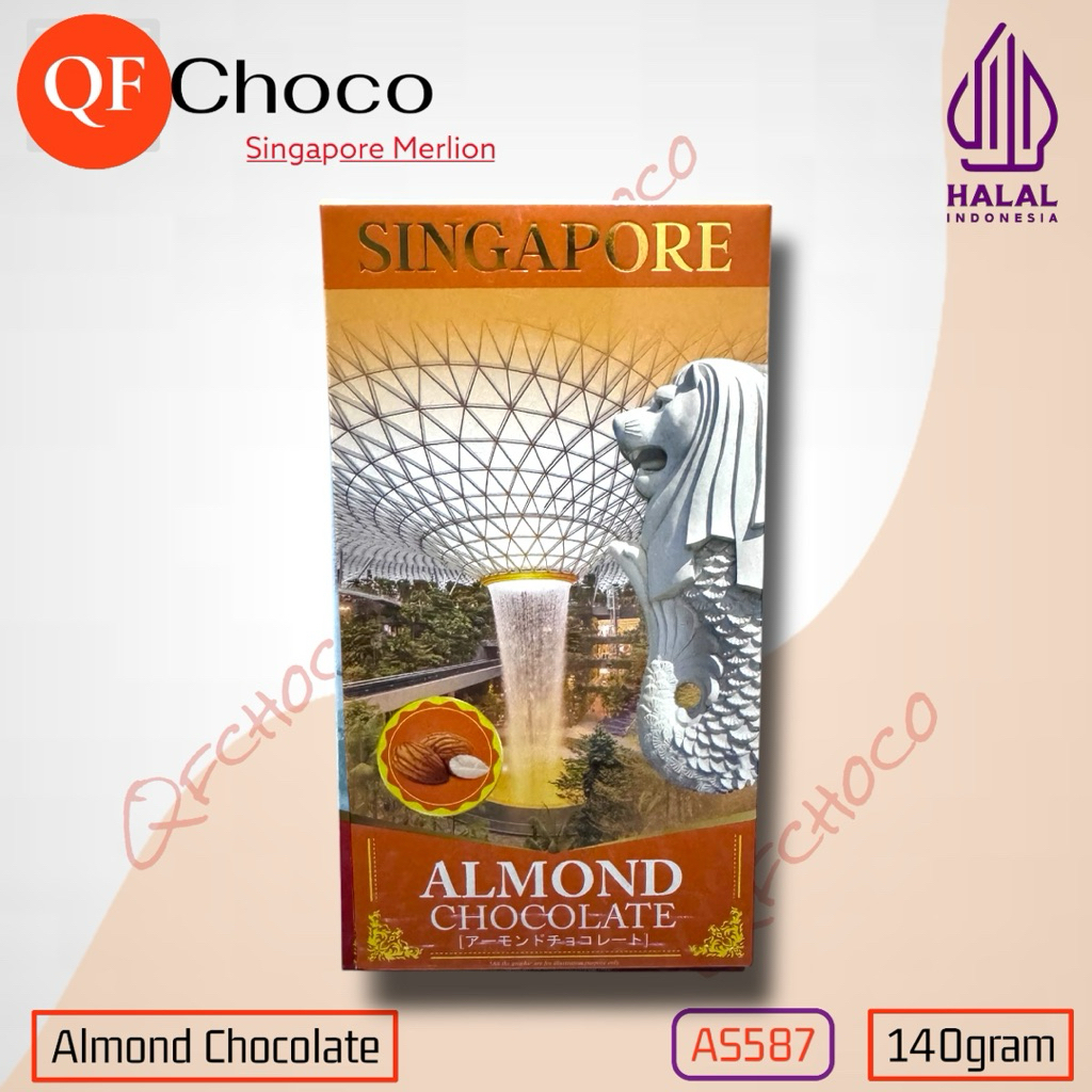 Cokelat Bar QFChoco Singapore Merlion HALAL 140gram