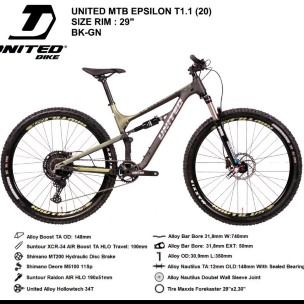 Mountain Bike MTB - Sepeda Gunung United Epsilon T1.1 29"