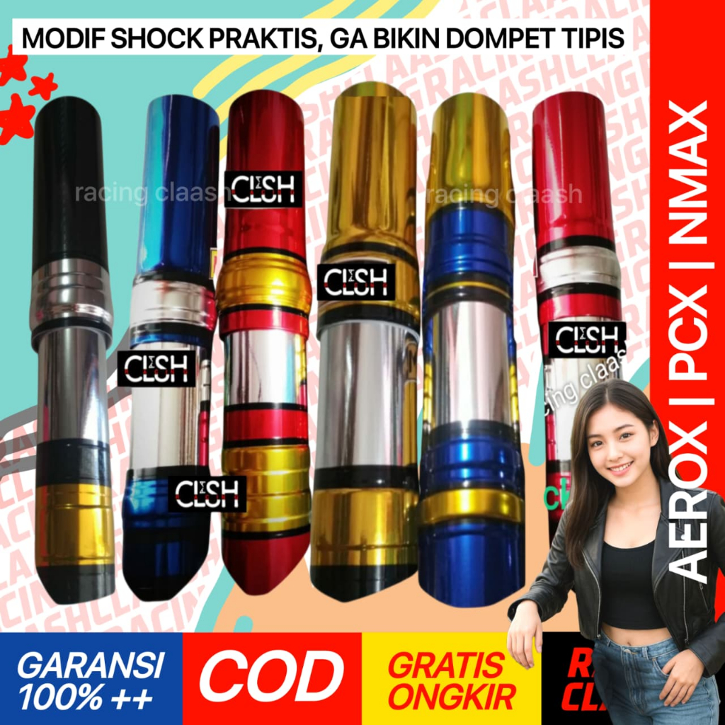 Racing Claash Cover Shock Belakang Aerox Nmax Pcx Skok Sok Belakang Aerox Pcx Nmax 150 160 Old New
