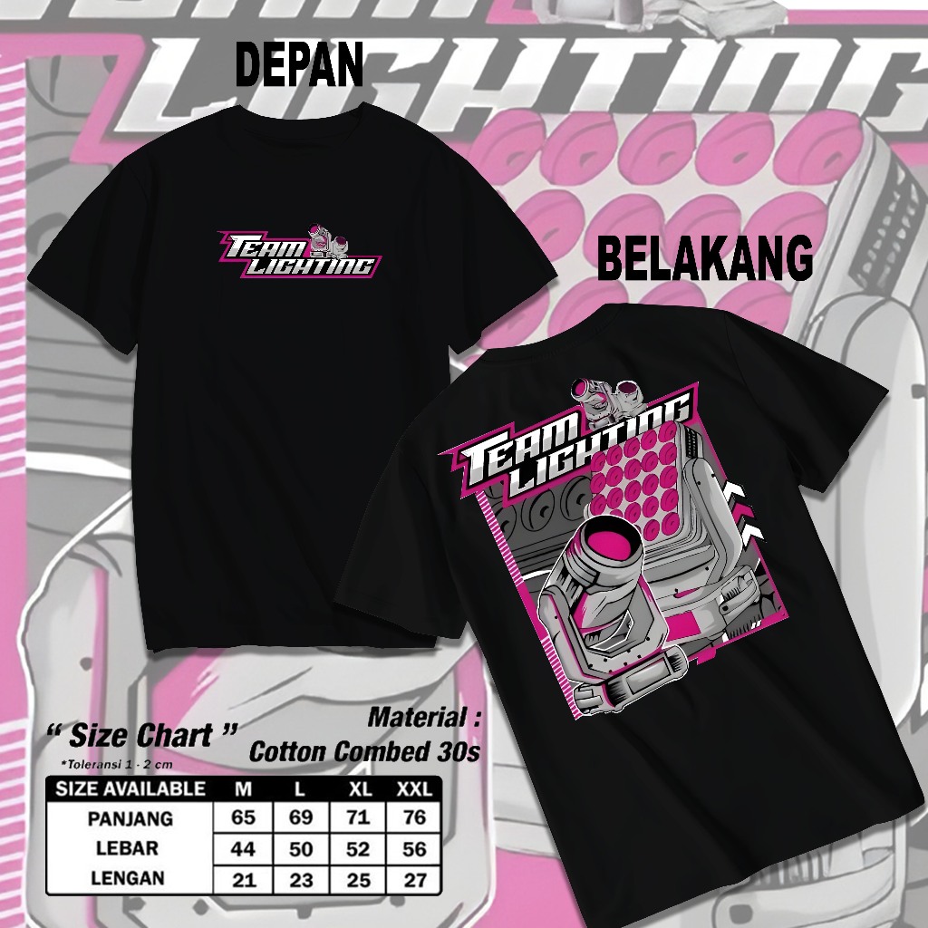 Kaos Sound System Audio Team Lighting - Baju Distro Horeg Vibes Soundman Operator Sound Sistem Tukan