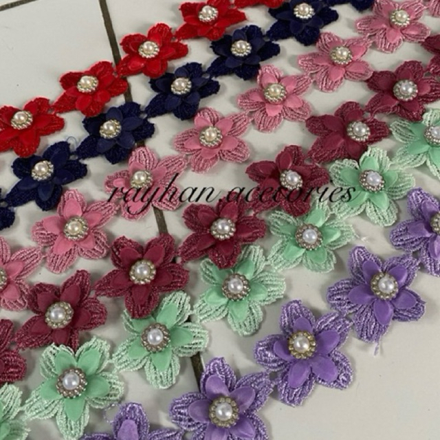 bunga bordir/renda bordir tempel