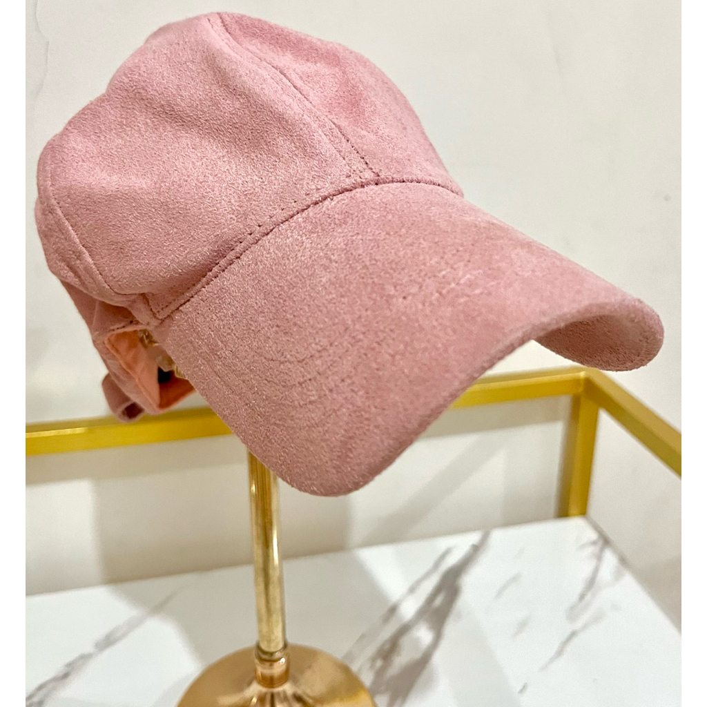 Topi GRATIS bando/Topi pink murah/topi pink suede/topi wanita/topi cewek/topi anak murah/topi bludru