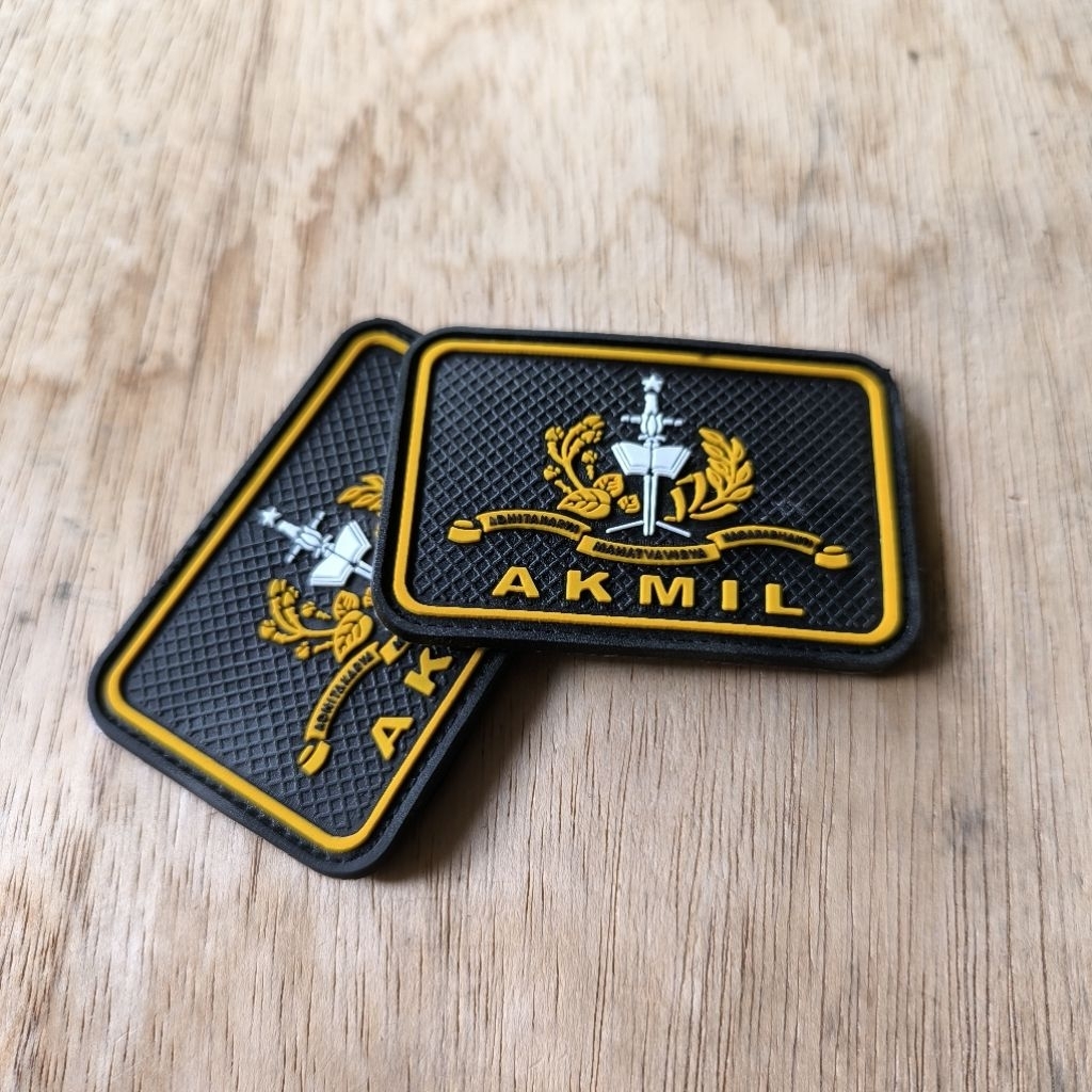 rubber patch logo Akmil kotak tempelan emblem aksesoris karet