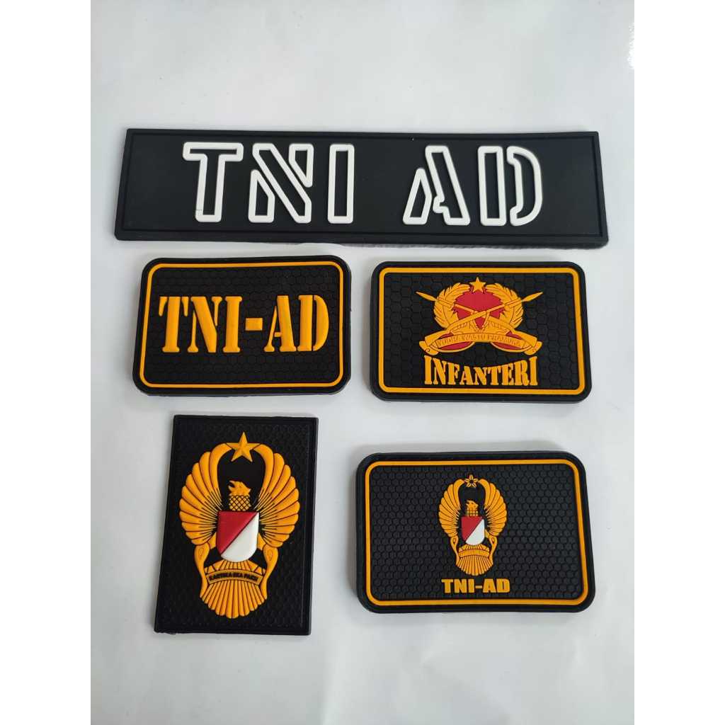 patch rubber tni ad - infanteri/tempelan karet velcro/patch rubber velcro