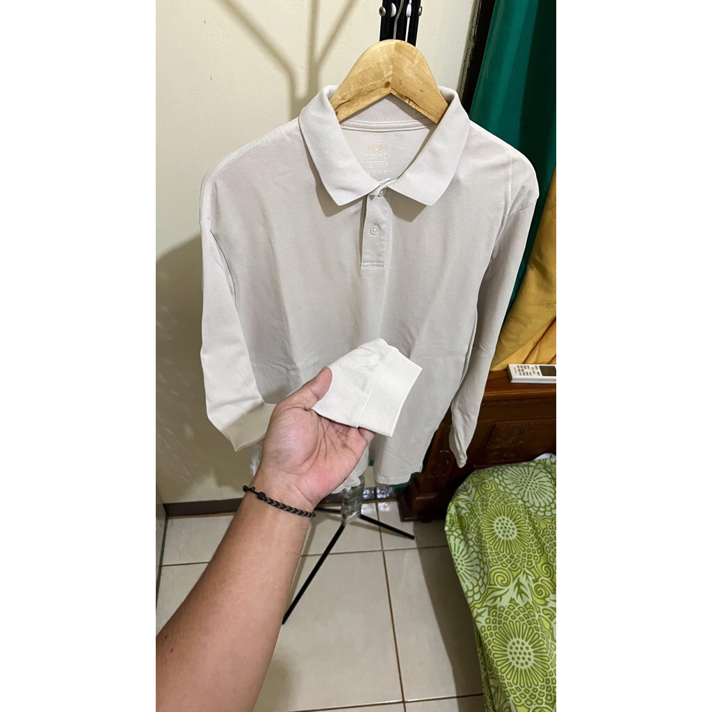 kaos kerah polo lengan panjang GIORDANO original