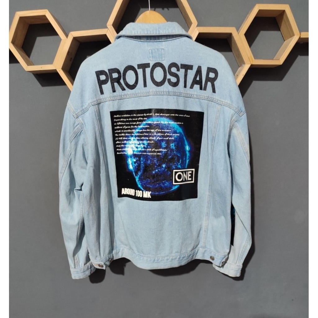 JACKET JEANS BROWNY VINTAGE BACKPRINT SPEL OUT